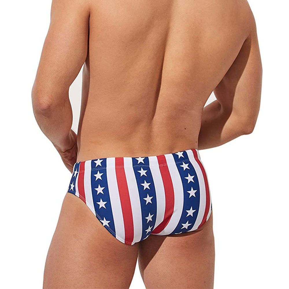 Striped Patriotic Swim Briefs | dmunderwear detail image 4