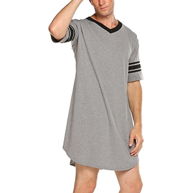 Striped V-neck Nightshirt | dmunderwear detail image 3