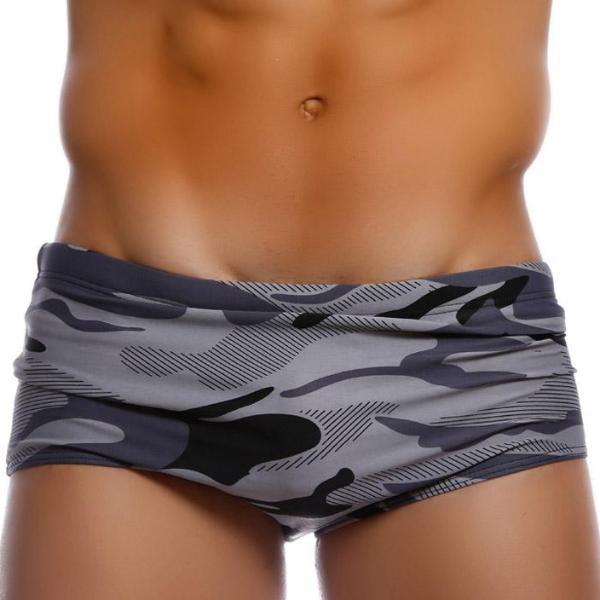Taddlee Grey Camo Square Cut Swim Trunks | dmunderwear product image 3