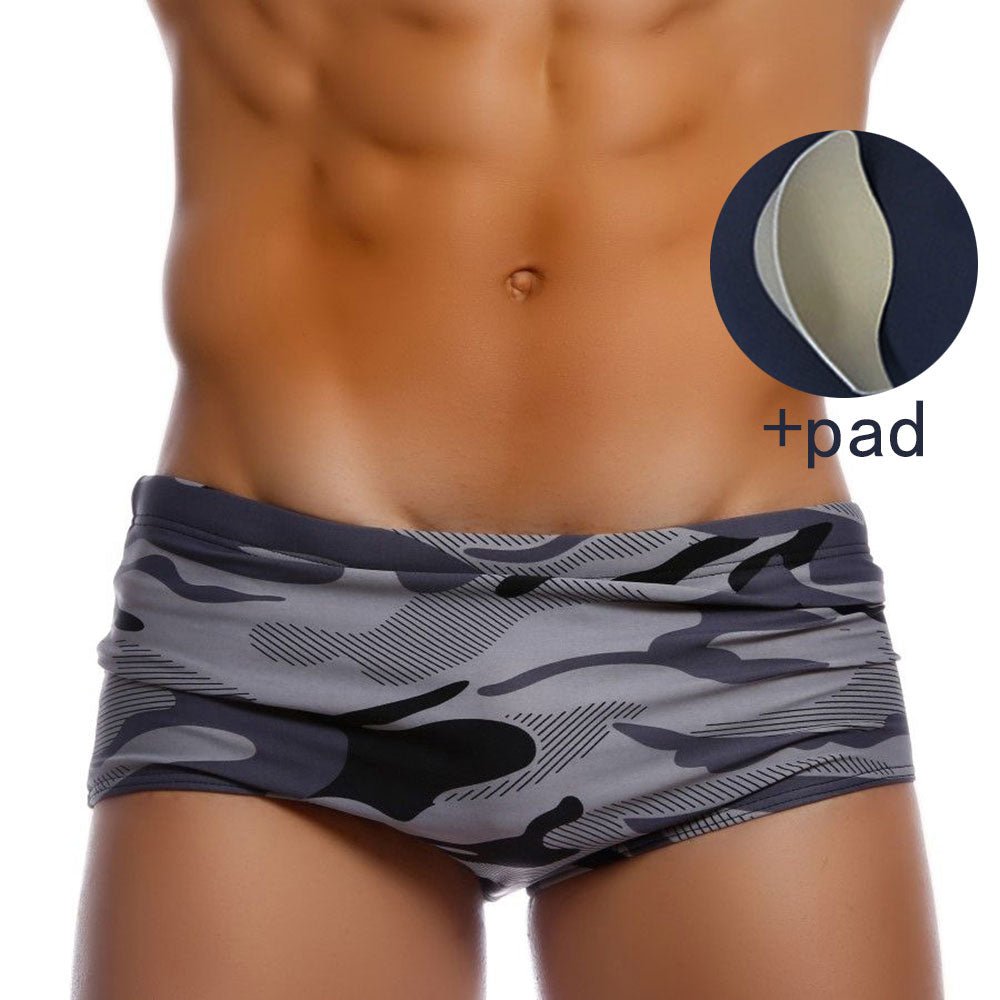 Taddlee Grey Camo Square Cut Swim Trunks | dmunderwear product image 6