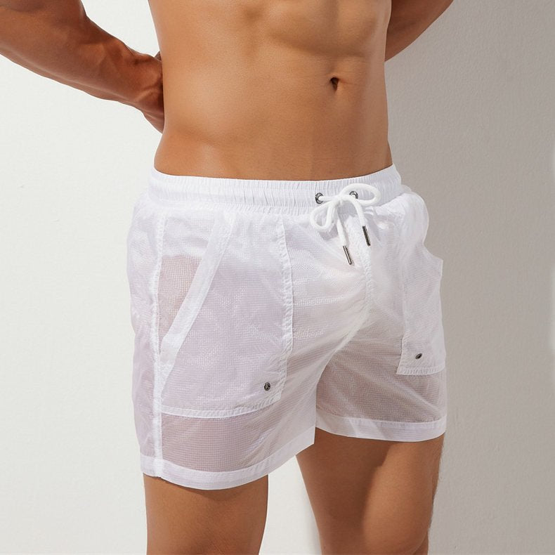 ORVLS Transparent Pocketed Board Shorts | dmunderwear detail image 3