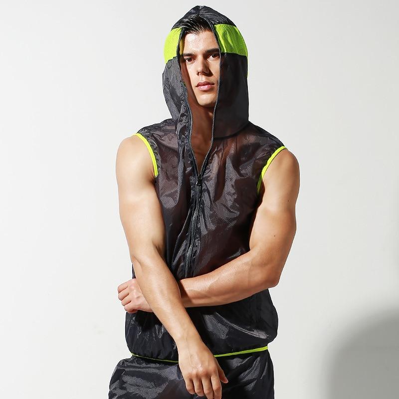 Transparent Racing Stripe Sleeveless Hoodie + Pants | dmunderwear detail image 10
