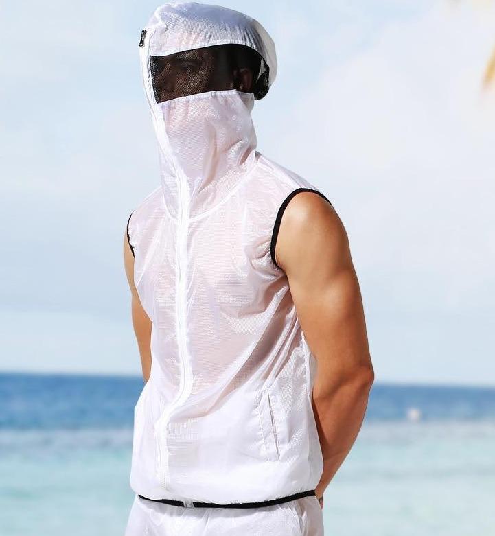 ORVLS Transparent Racing Stripe Sleeveless Hoodie + Pants | dmunderwear detail image 14