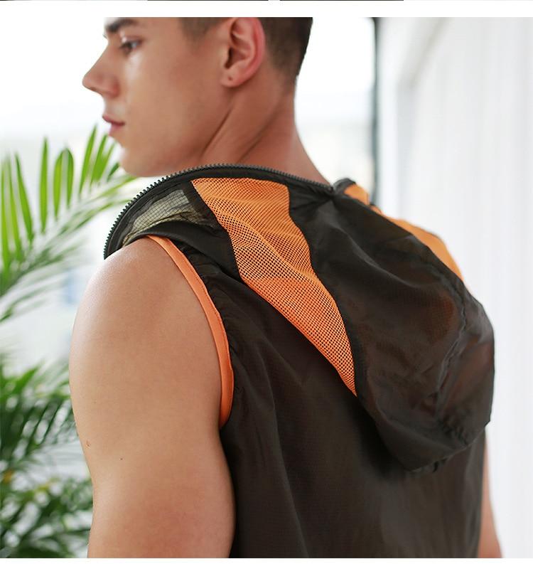 ORVLS Transparent Racing Stripe Sleeveless Hoodie + Pants | dmunderwear detail image 6