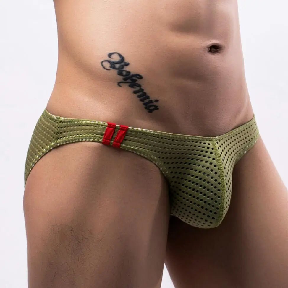 Ultra Racing Stripe Mesh Briefs | dmunderwear detail image 1