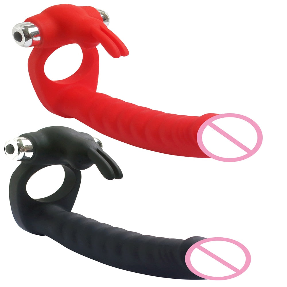 Vibrating Double Penetration Dildo | dmunderwear detail image 1