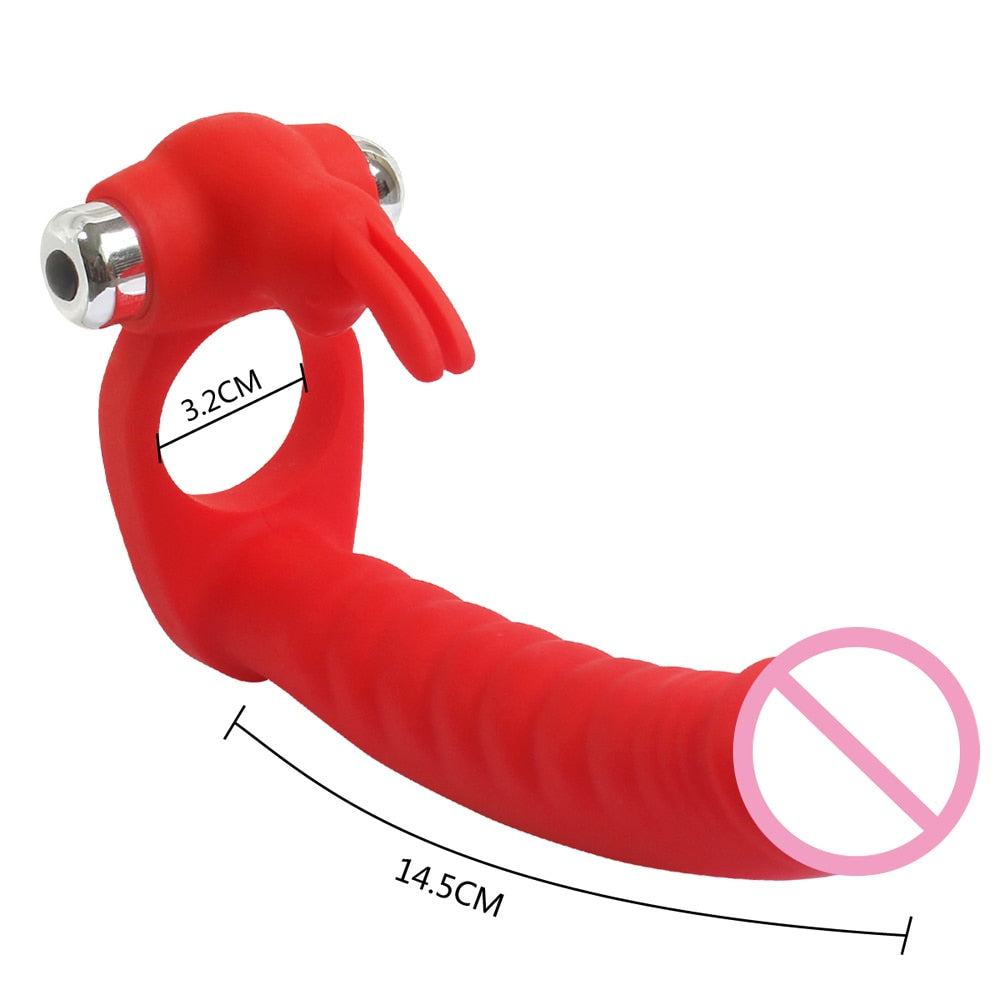 Vibrating Double Penetration Dildo | dmunderwear detail image 16