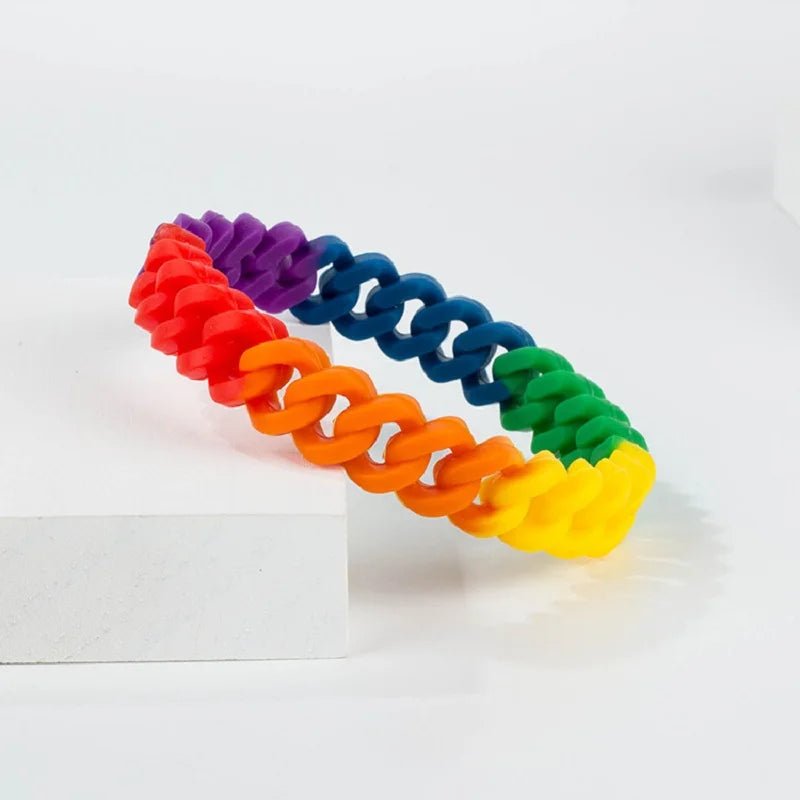 ORVLS Woven Silicon Rainbow Bracelet | dmunderwear product image 2
