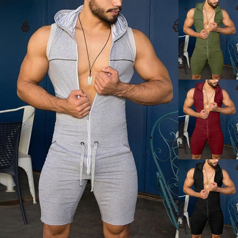 Zip Up Hooded Onesie | dmunderwear detail image 1