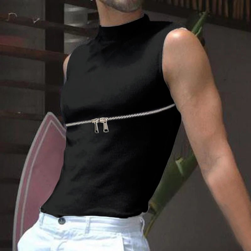 ORVLS Zippered Sleeveless Shirt | dmunderwear detail image 1
